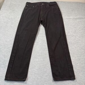 Levis 505 Jeans Mens 36x30 Black Regular Straight Mid Rise Medium Wash